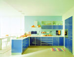 Проект на кухня в синьо и зелено 558-2616